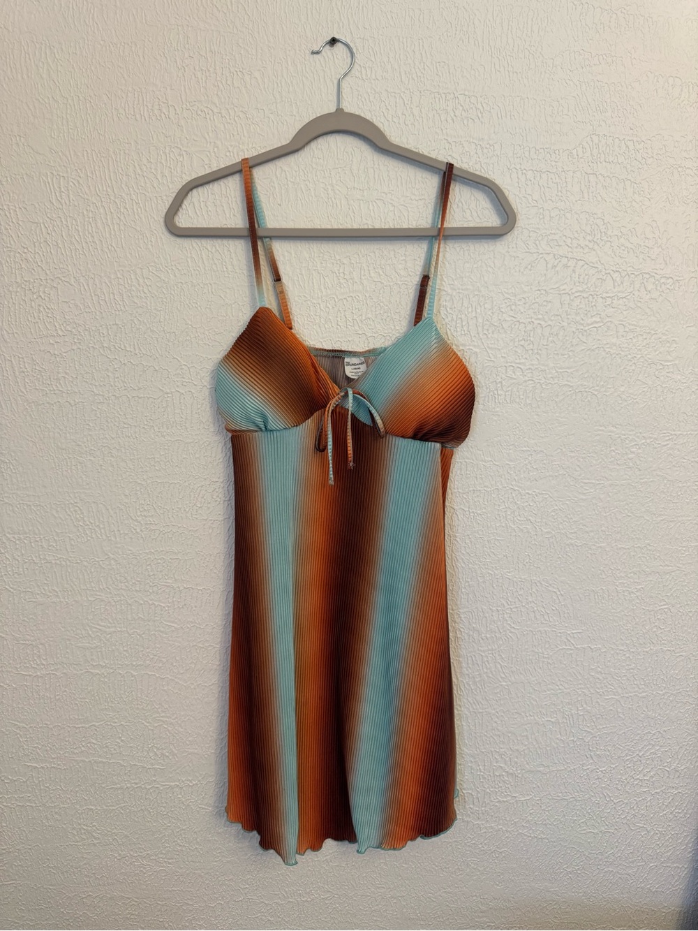 No Boundaries Striped Slip Dress in Teal & Brown